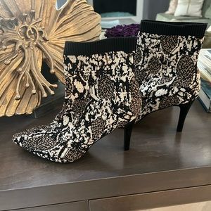 Mia Over The Ankle Soft Knit Fabric Bootie Color: Black/Brown. Brand new.